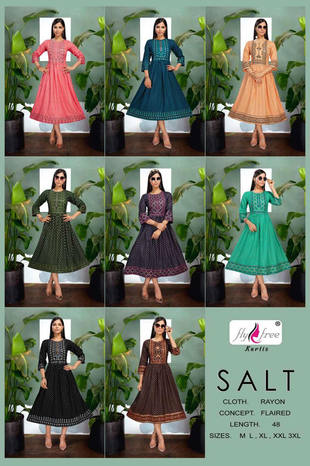 Fly Free Salt Ethnic Wear Latest Designer Fancy Anarkali Kurti Collection